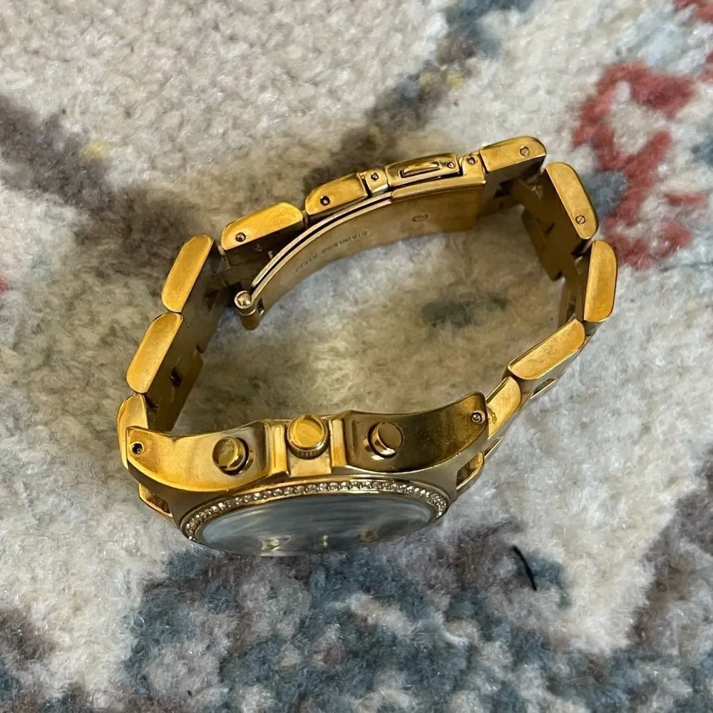 Marc by Marc Jacobs Gold Bracelet Watch with Crystal detailing and grey face